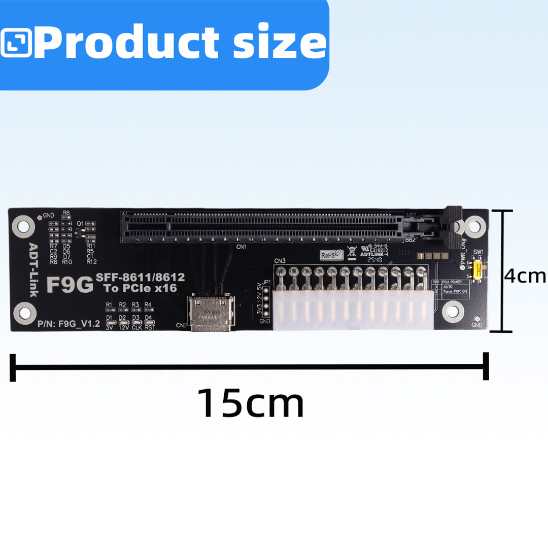 Base eGPU PCIe 5.0 x4 128Gbps  - Oculink Egpu Dock Graphics Card reseña y precio